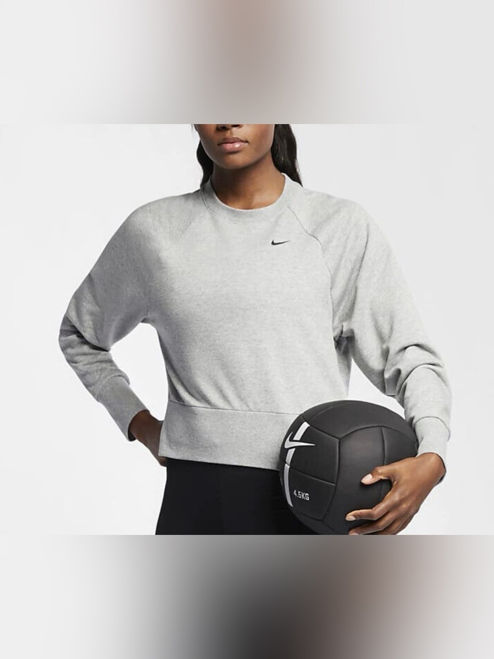 Nike Gray Dri-FIT Open Back Cropped Sweatshirt XS